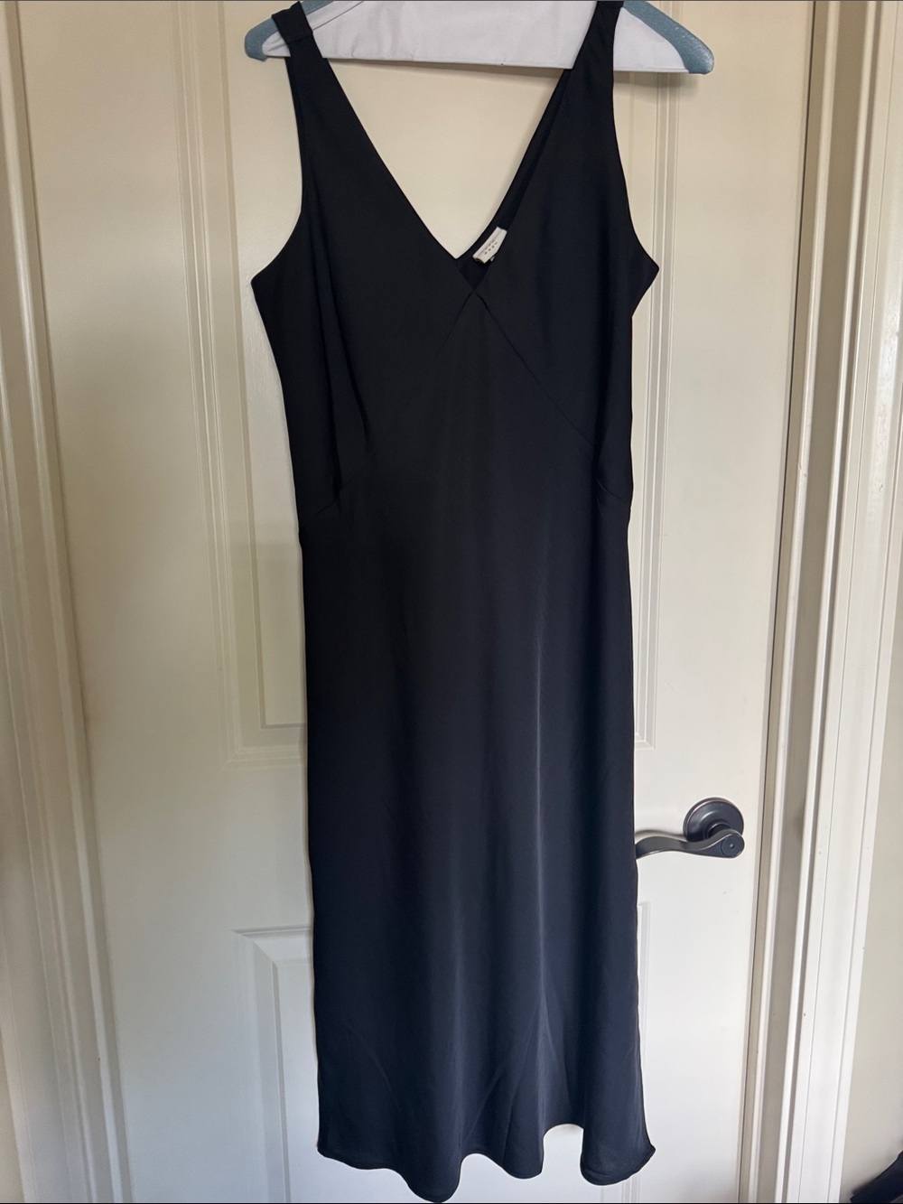 a new day Black V-Neck Midi Slip Dress with Wide Straps